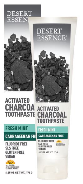 Desert Essence Activated Charcoal Toothpaste, Carrageenan-Free 176g