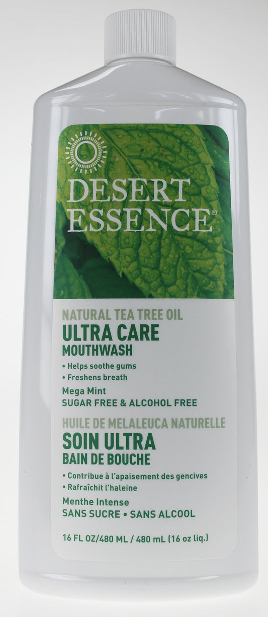 Desert Essence Tea Tree Oil Ultra Care Mouthwash, Mega Mint 473ml