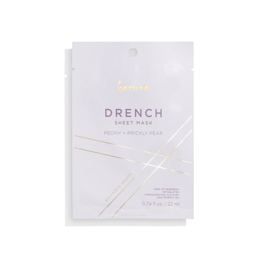 Karuna Drench Sheet Mask, Hydrating Plant Cellulose Mask, 22ml