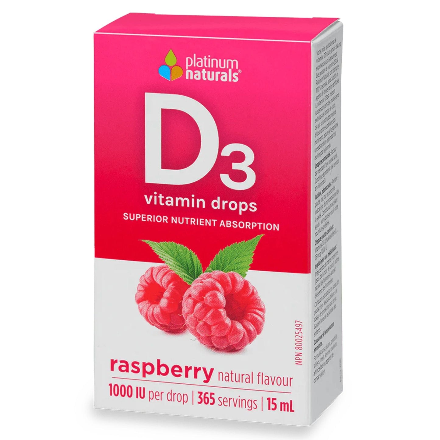 Raspberry | Platinum Natural Vitamin D3 Drops // Raspberry