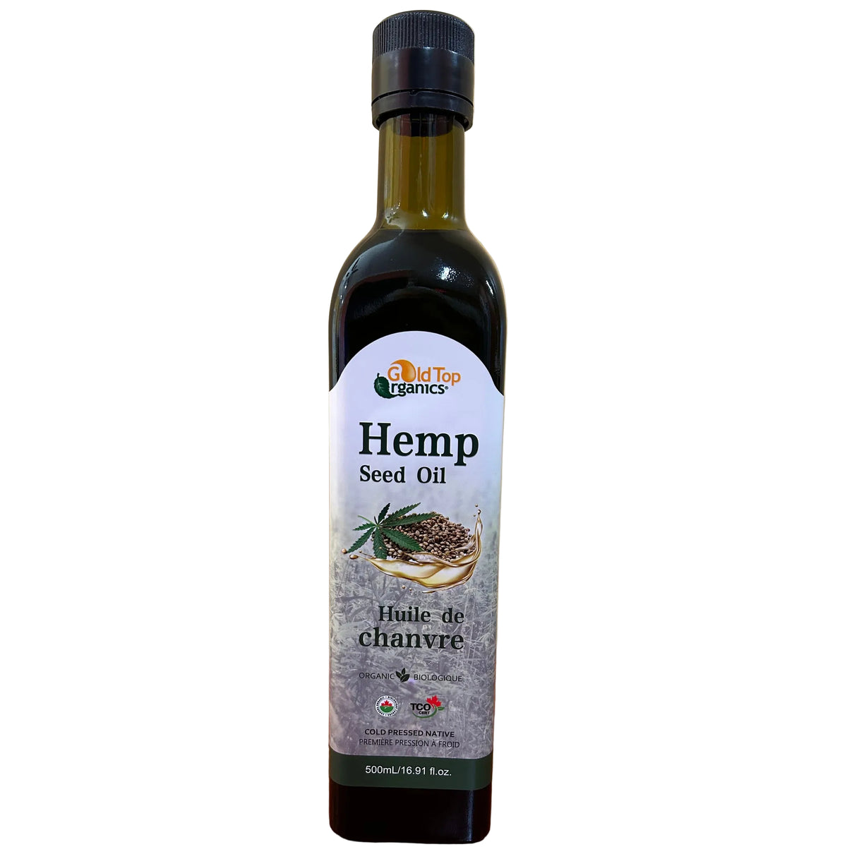 Gold Top Organic Hemp Seed Oil, 500ml