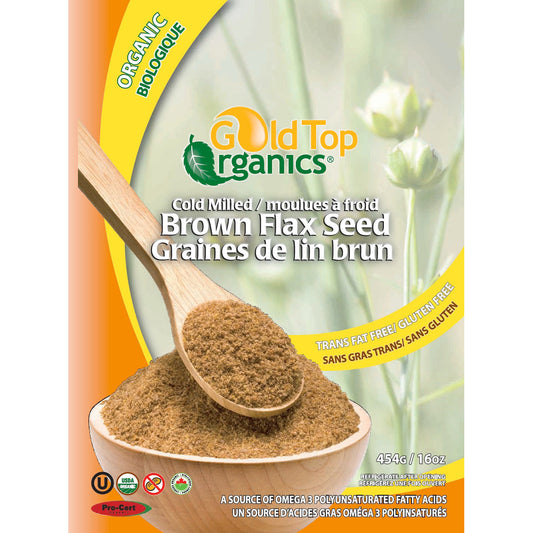 Gold Top Organic Cold Milled Flax Seed, Brown