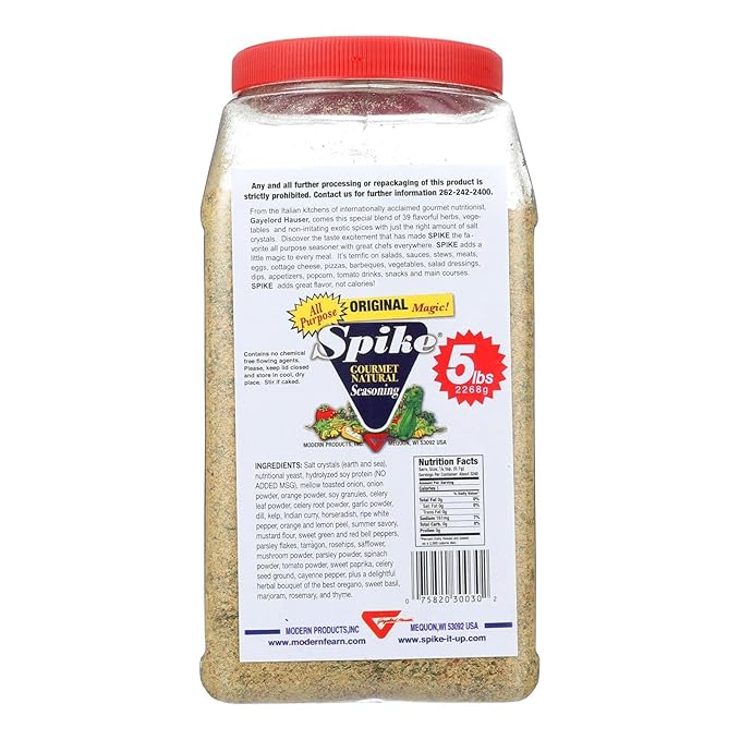 Spike Original All-Purpose Seasoning, 39 Herbs, Spices and Vegetables, 85g-2.2kg - 2.2kg Bulk