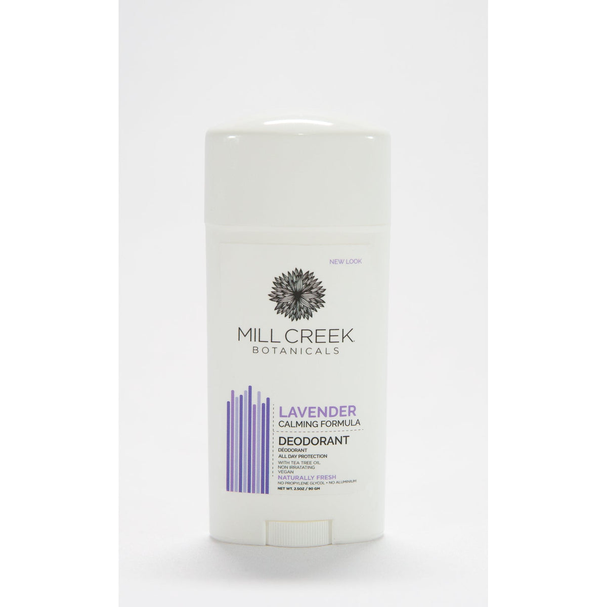 Mill Creek Herbal Deodorant Stick with Tea Tree and Coriander, Aluminum-Free, 4 Scents, 70g - Cool Lavender