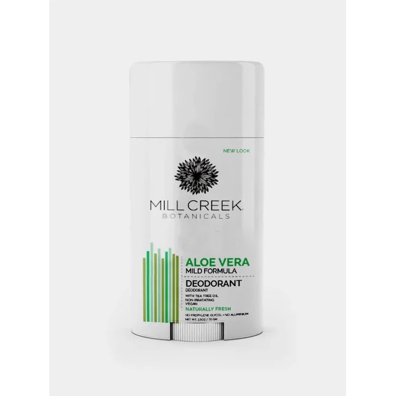 Mill Creek Herbal Deodorant Stick with Tea Tree and Coriander, Aluminum-Free, 4 Scents, 70g - Aloe Fresh