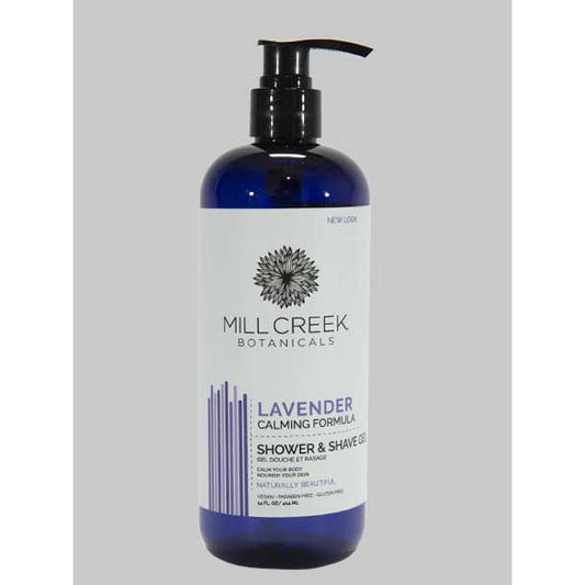 Mill Creek 2-in-1 Shower & Shave Gel with Organic Aloe and Argan Oil, 4 Scents, 414ml - Lavender