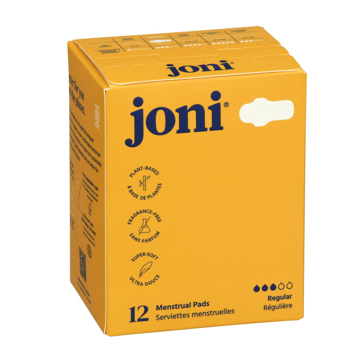 Joni Organic Bamboo Pads Regular, 12 Pads