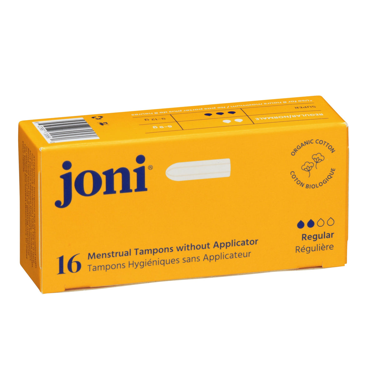 Joni Organic Cotton Tampons Regular, 16 Tampons