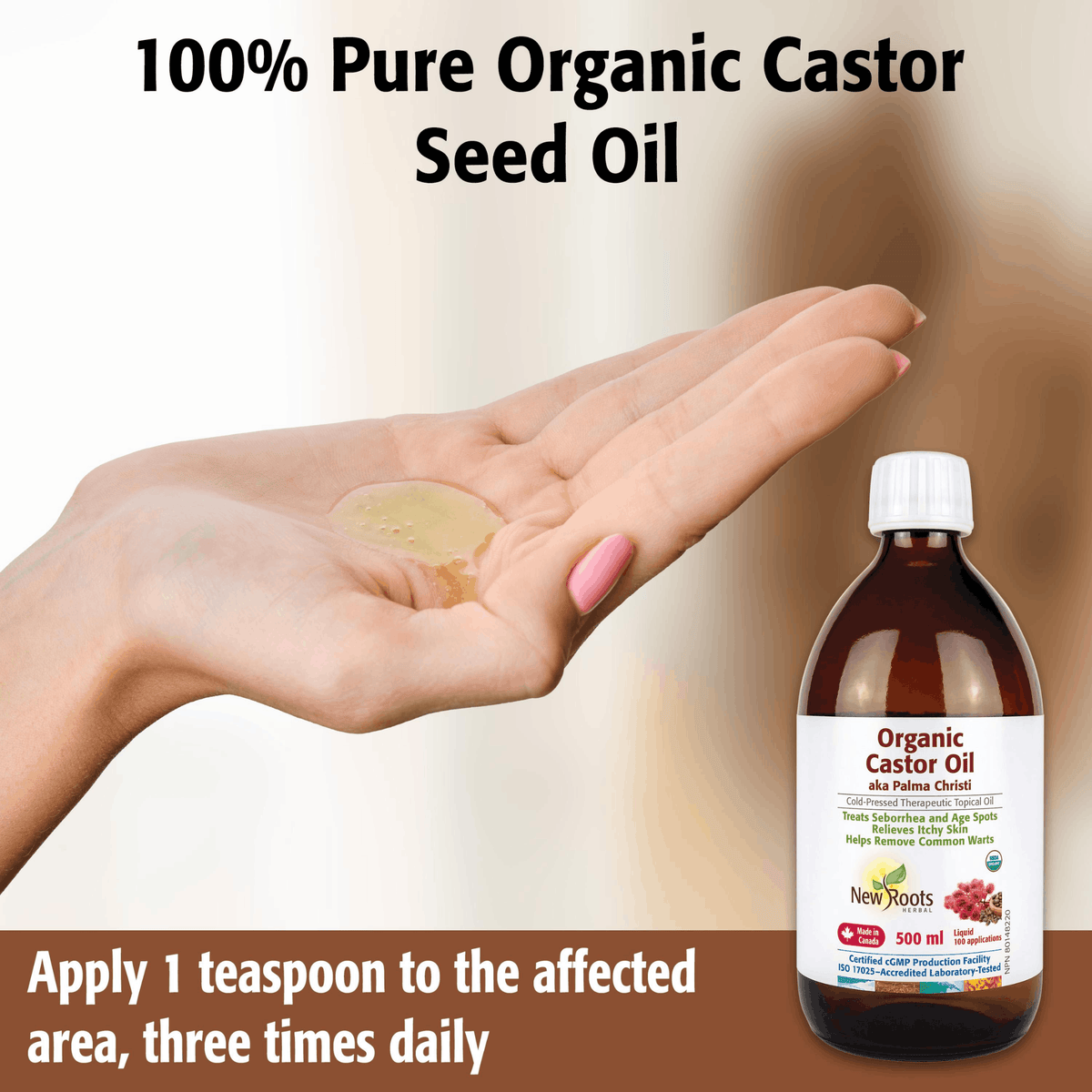 500ml | New Roots Organic Castor Oil