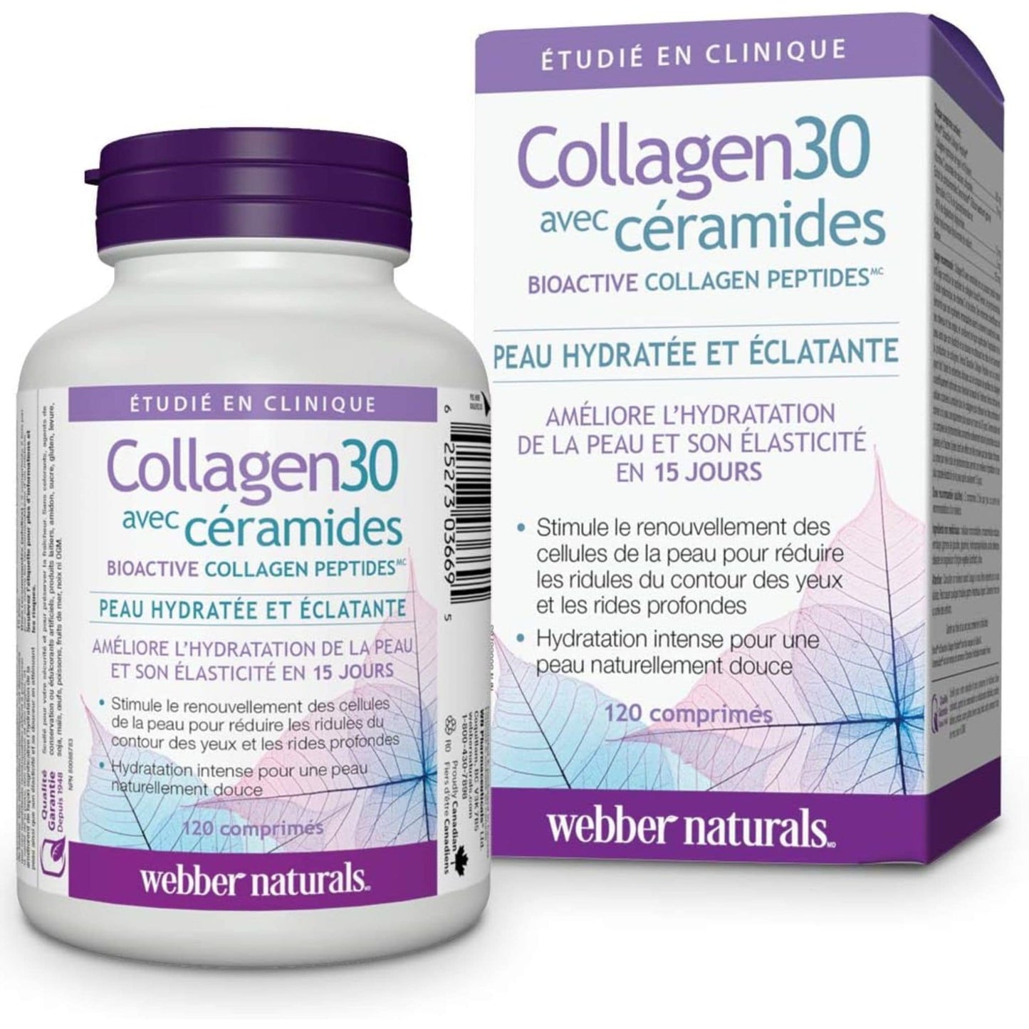 120 Tablets | Webber Naturals Collagen30 with Ceramides Bioactive Collagen Peptides