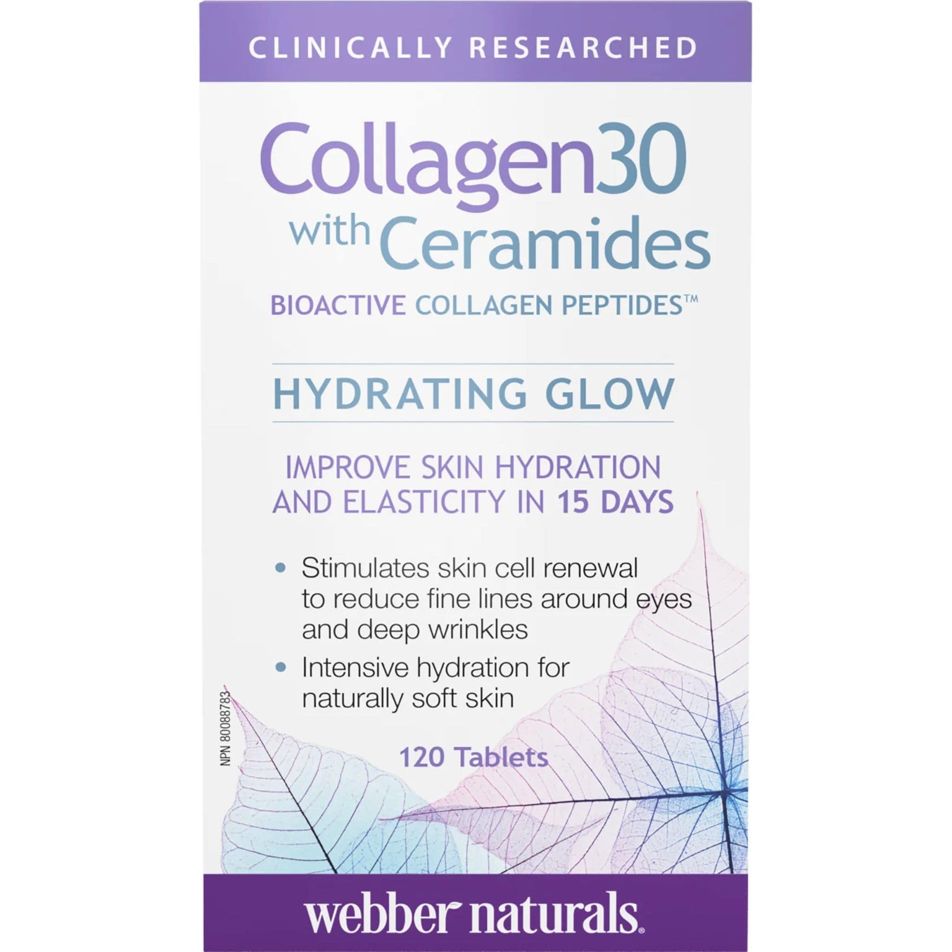 120 Tablets | Webber Naturals Collagen30 with Ceramides Bioactive Collagen Peptides