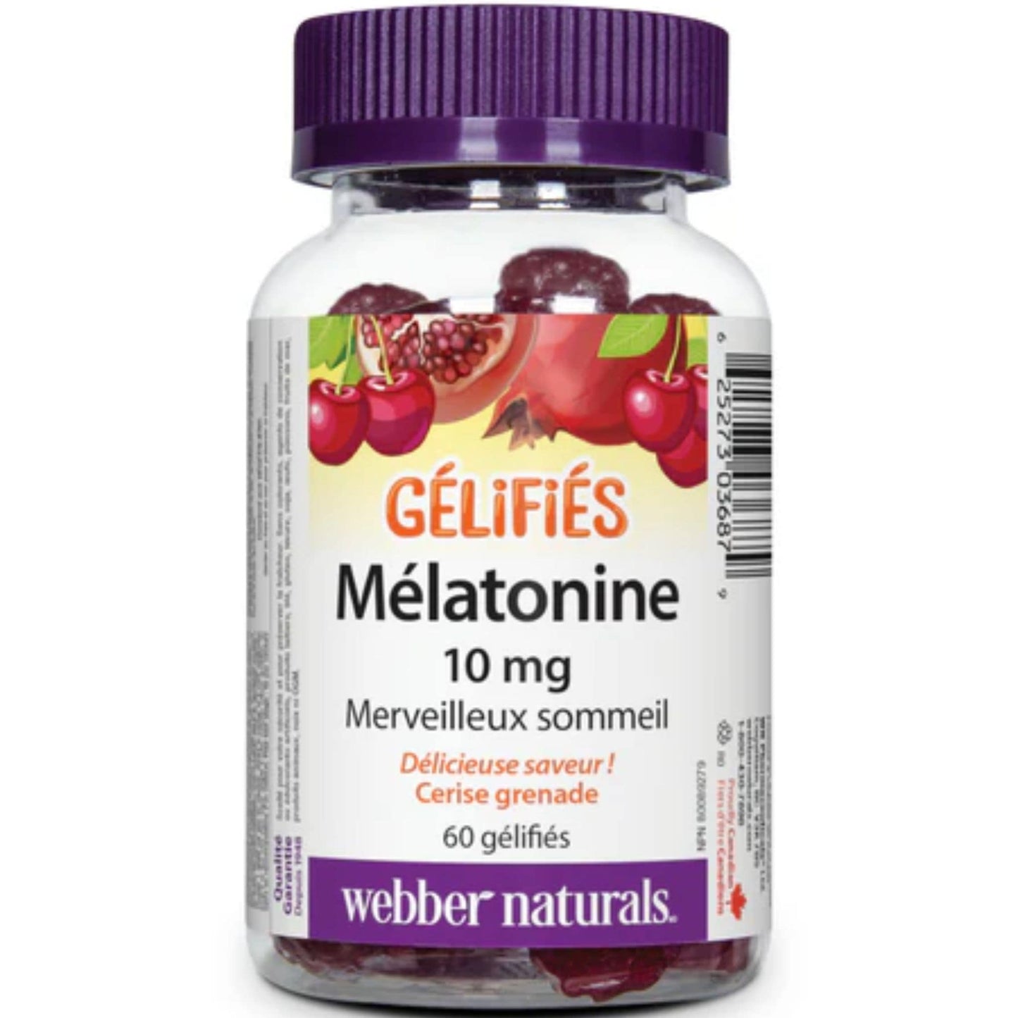 Cherry Pomegranate, 60 Gummies | Webber Naturals Melatonin 10mg Gummies
