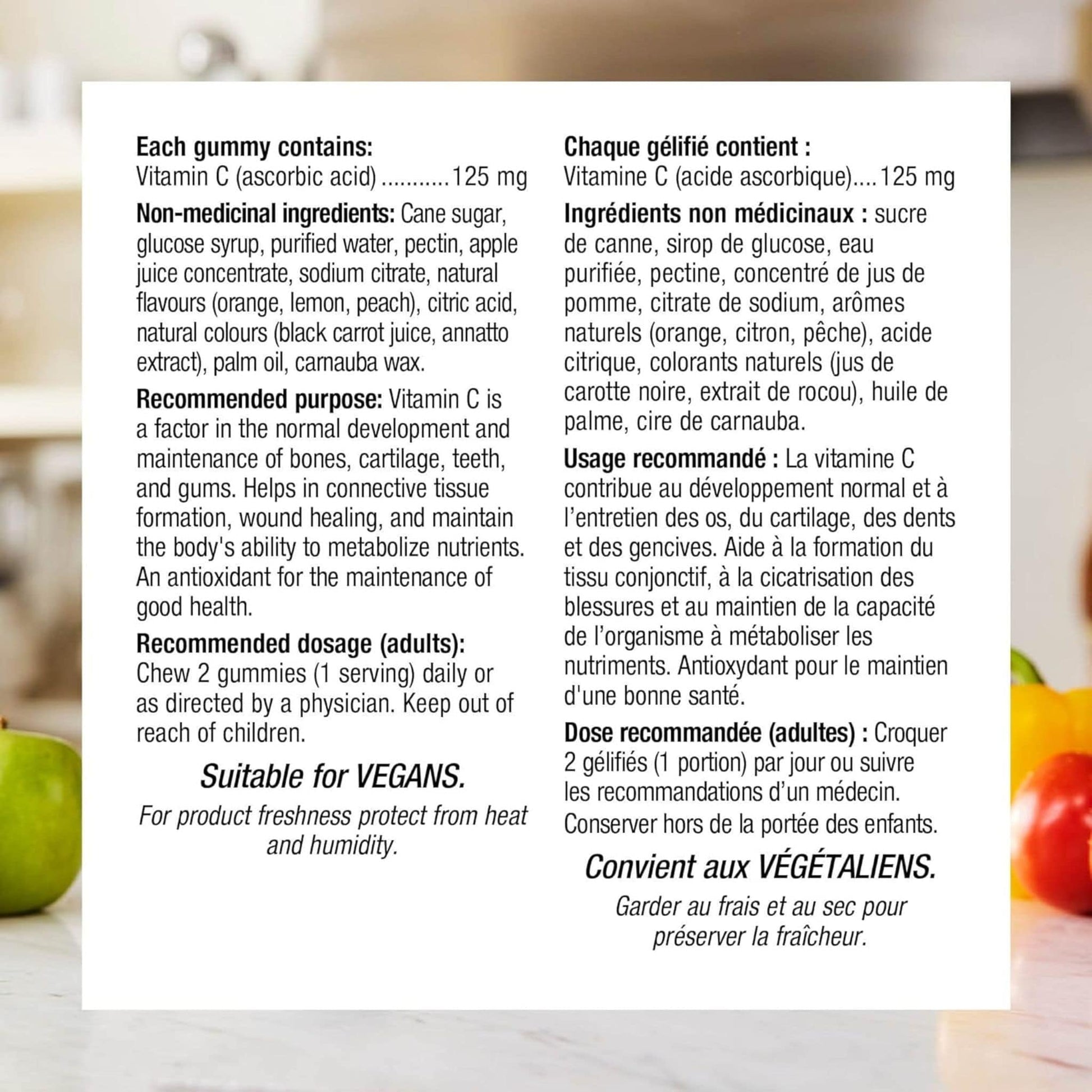 Orange, Peach, Lemon 120 Gummies | Webber Naturals Vitamin C 250mg Gummies