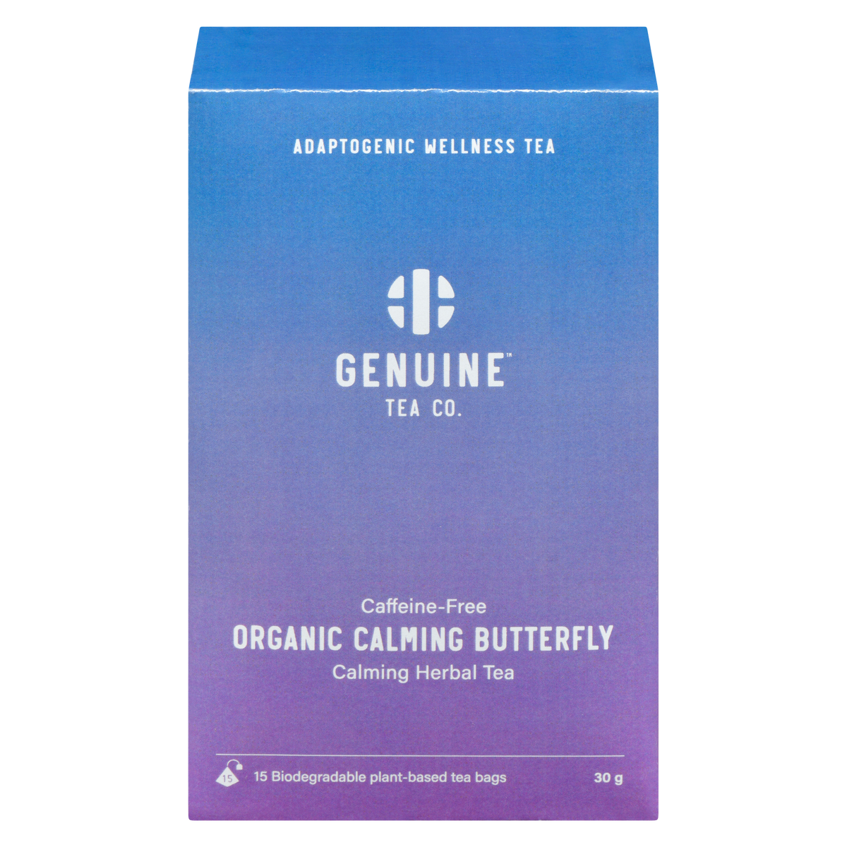Genuine Tea Organic Calming Butterfly, 15 pyramid tea bags