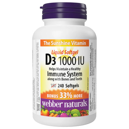 240 Softgel Capsules | Webber Naturals Vitamin D3