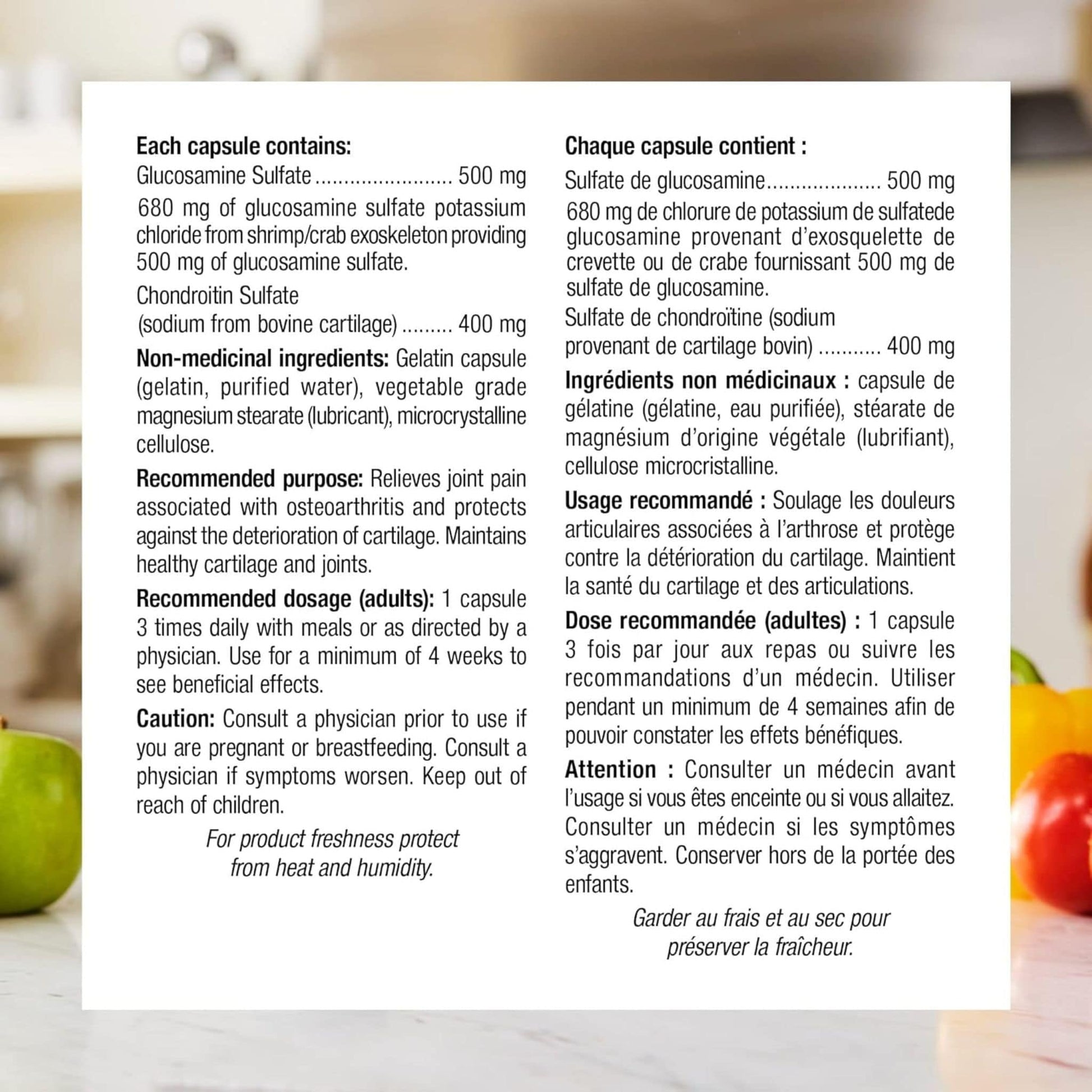 144 Capsules | Webber Naturals Glucosamine Chondroitin Double Strength 500/400mg