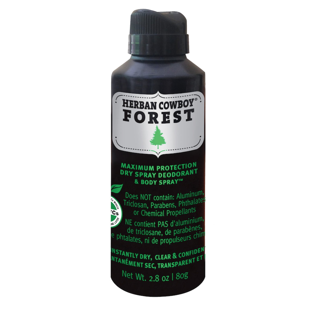 Herban Cowboy Dry Deodorant & Body Spray, Forest