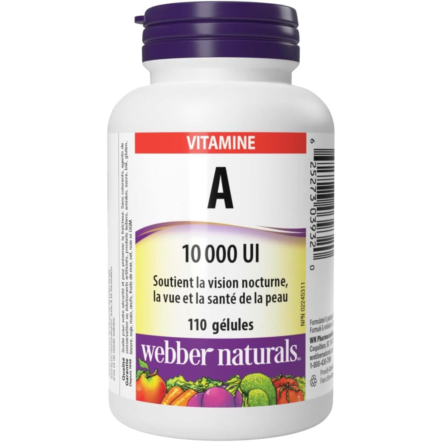 110 Softgels | Webber Naturals Vitamin A 10,000 IU