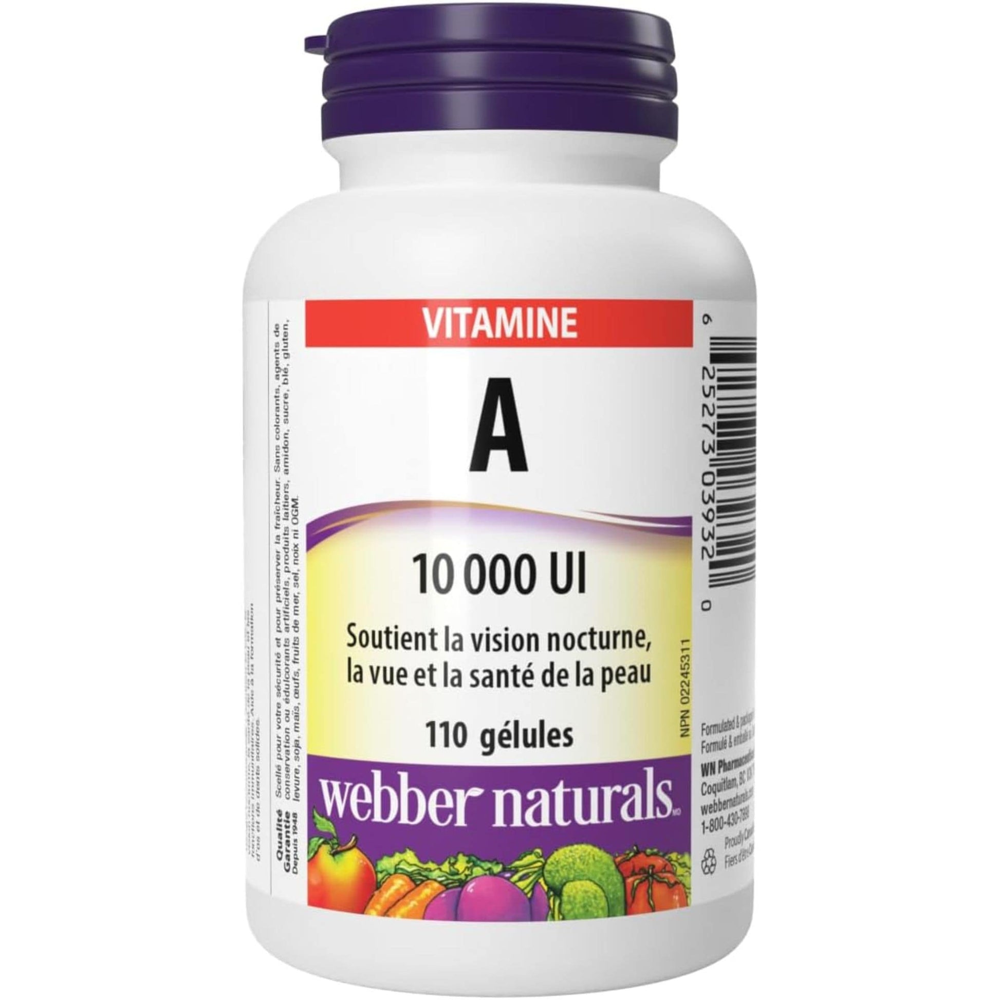 110 Softgels | Webber Naturals Vitamin A 10,000 IU