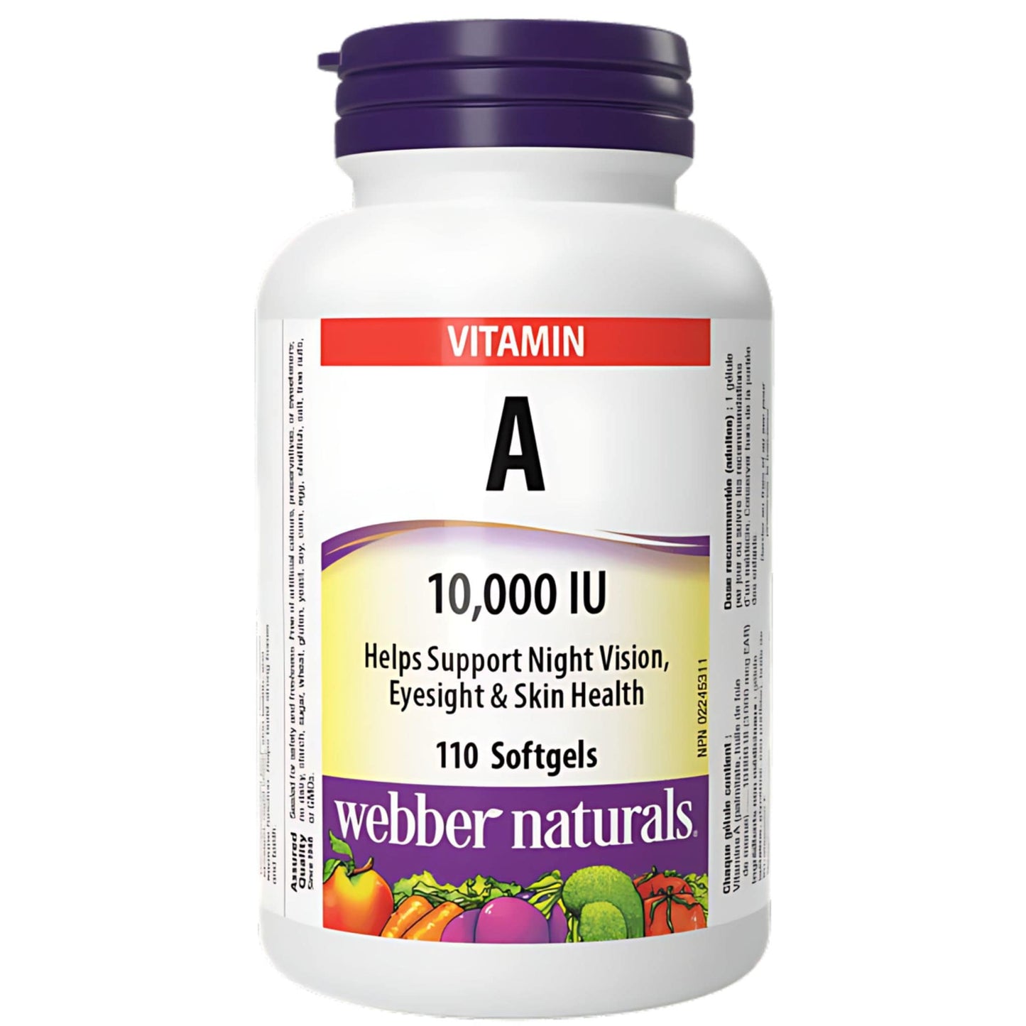 110 Softgels | Webber Naturals Vitamin A 10,000 IU