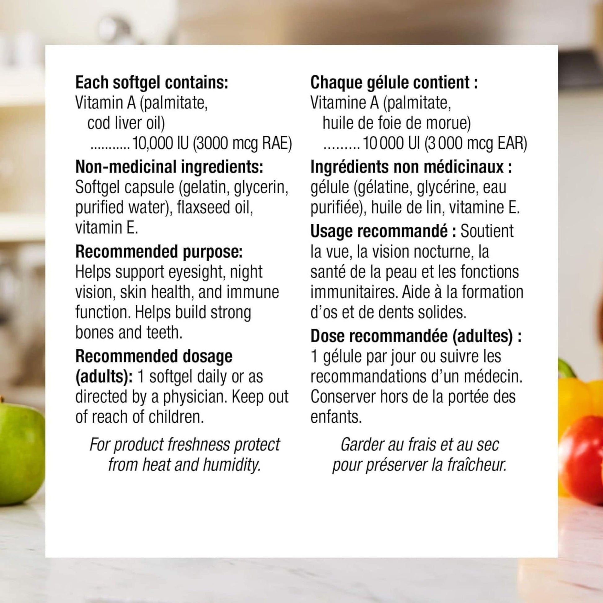 110 Softgels | Webber Naturals Vitamin A 10,000 IU