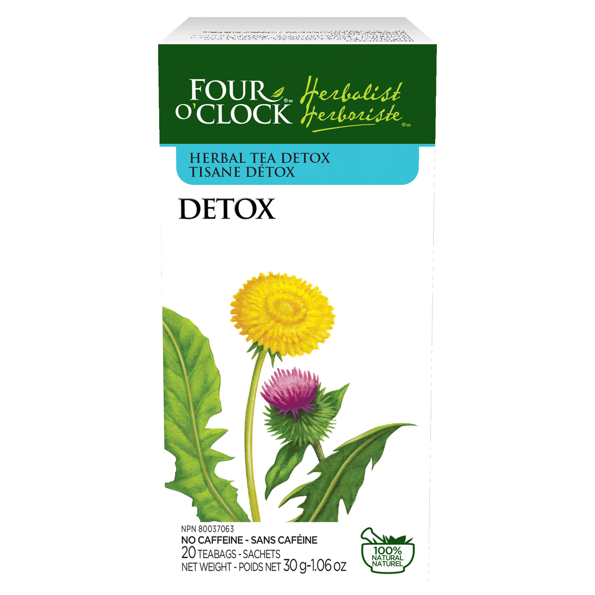 Four O'Clock Detox Herbal Tea, 20 tea bags