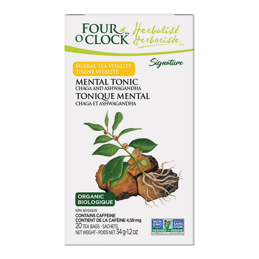 Four O'Clock Vitality Mental Tonic Organic Herbal Tea, 20 tea bags