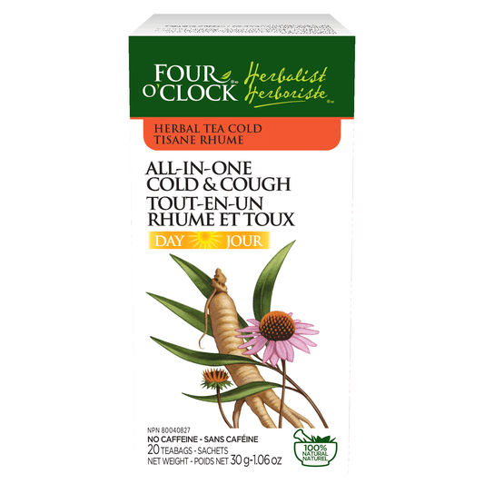 Four O'Clock All-in-One Cold and Cough Day Herbal Tea, 20 tea bags