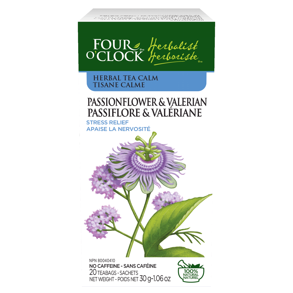 Four O'Clock Passionflower and Valerian Herbal Tea, 20 tea bags