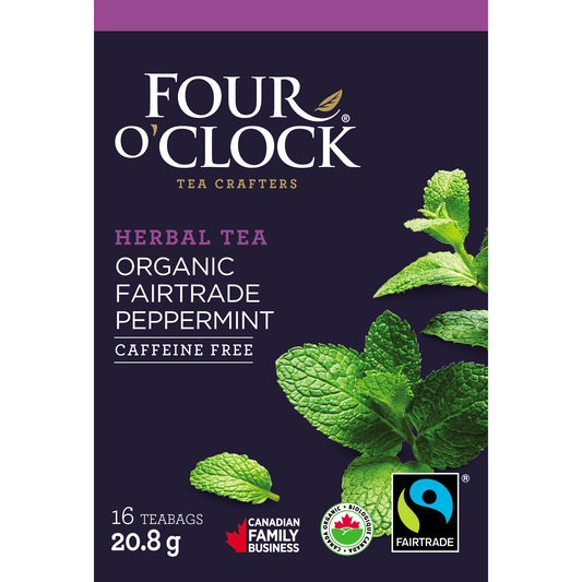 Four O'Clock Peppermint Organic Herbal Tea, 16 tea bags