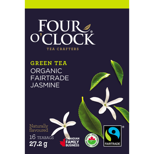 Four O'Clock Jasmine Green Organic Tea, 16 tea bags