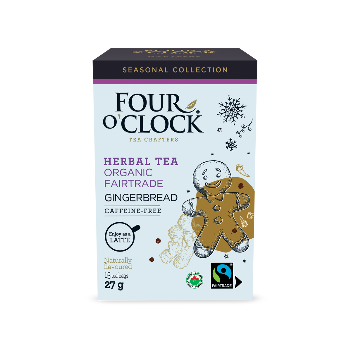 Four O'Clock Gingerbread Organic Herbal Tea, 15 tea bags