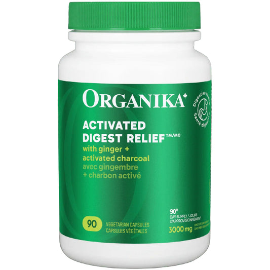 90 Vegetarian Capsules | Organika Activated Digest Relief 3000 mg