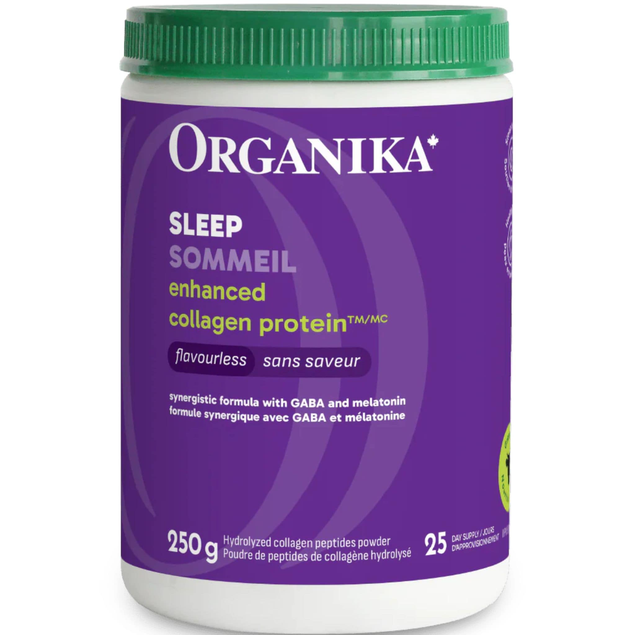Organika Enhanced Collagen Sleep, Collagen Powder with GABA 100mg and