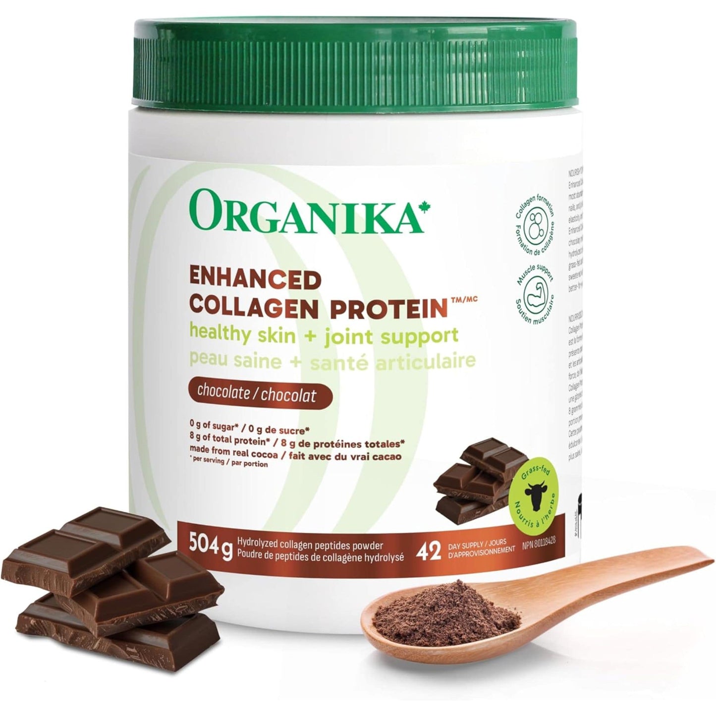 Organika Enhanced Collagen Powder (100% flavourless hydrolyzed collagen peptides), 250-500g