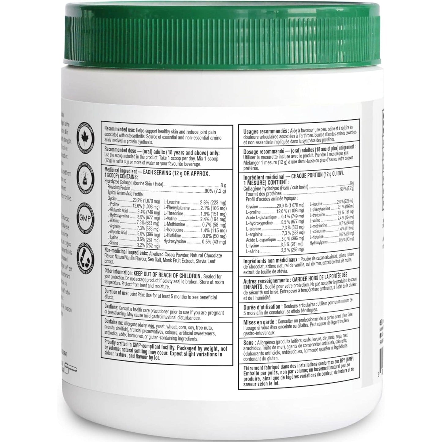 Organika Enhanced Collagen Powder (100% flavourless hydrolyzed collagen peptides), 250-500g