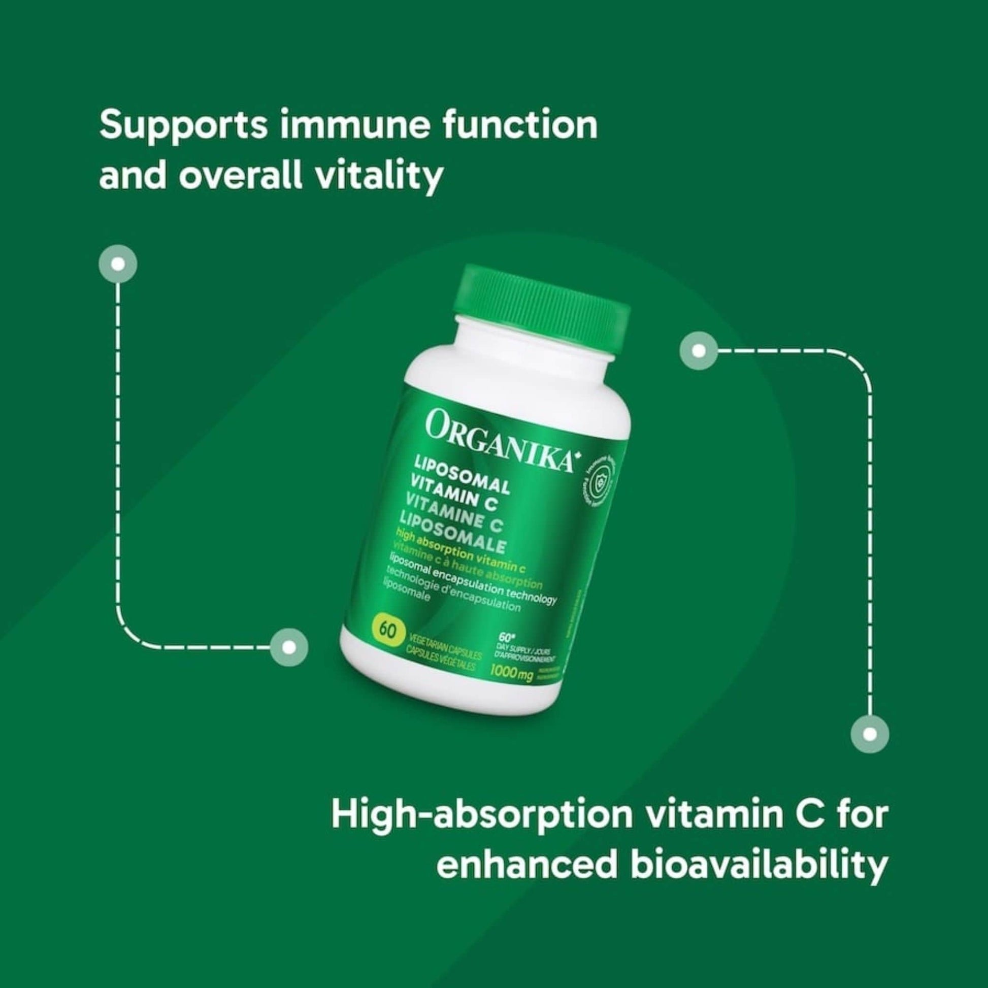 60 Vegetarian Capsules | Organika Lipomosal Vitamin C