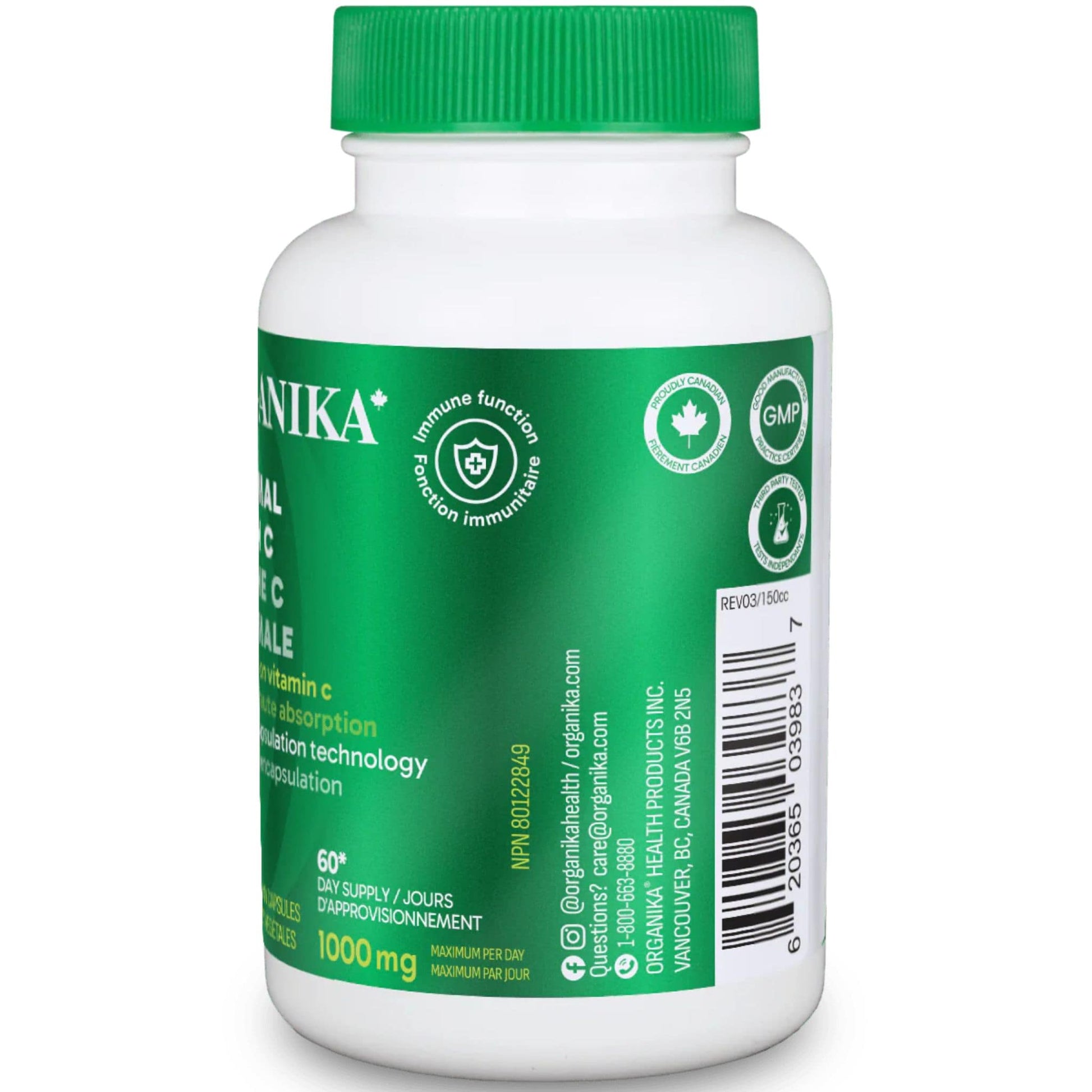60 Vegetarian Capsules | Organika Lipomosal Vitamin C