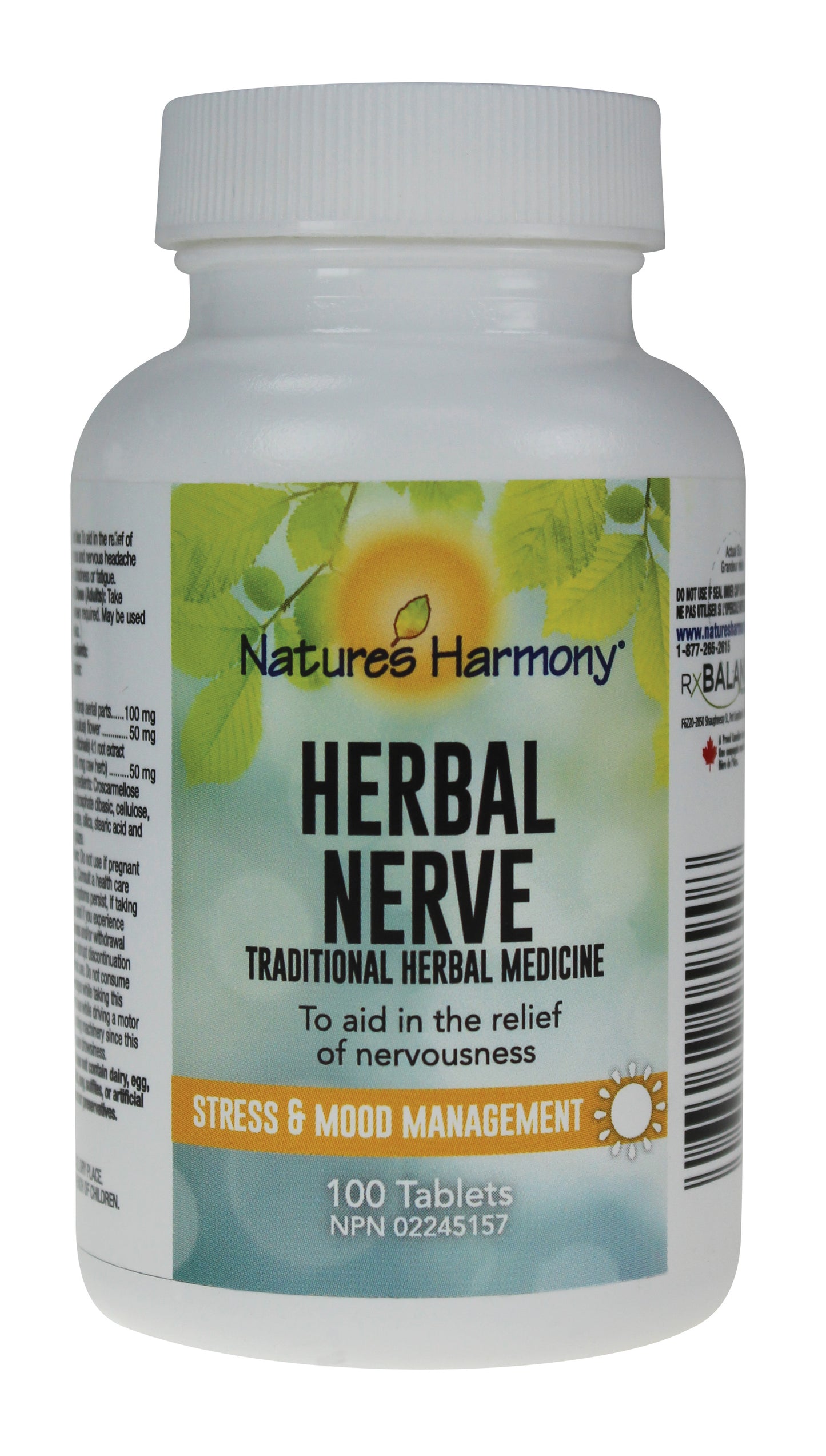 100 Tablets | Nature's Harmony Herbal Nerve 100 Tablets