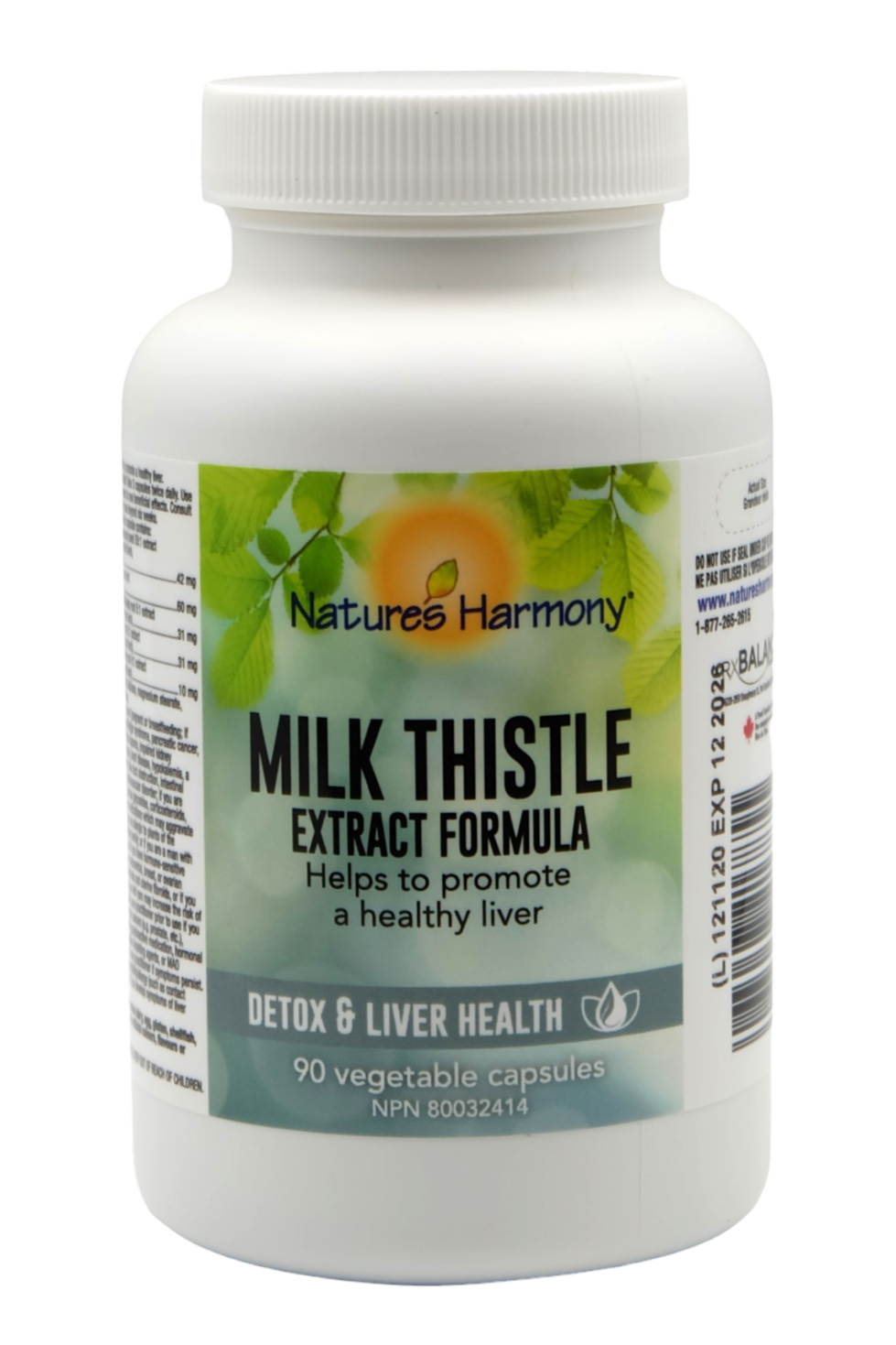 90 Vegetable Capsules | Nature's Harmony Milk Thistle Extract Formula 90 Vegetable Capsules