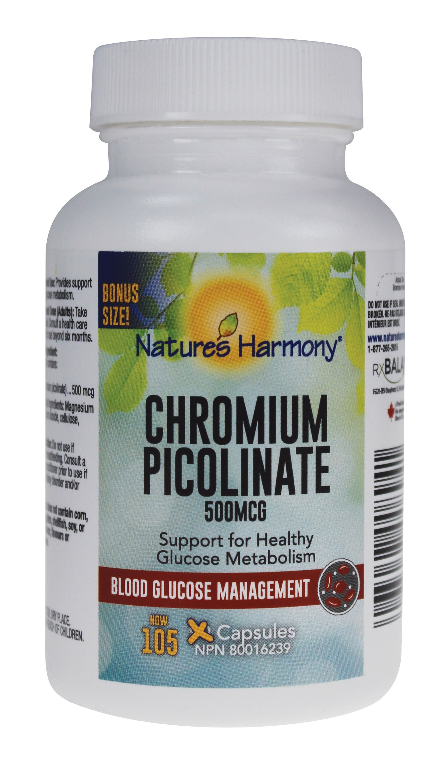 105 Capsules | Nature's Harmony Chromium Picolinate 105 Capsules