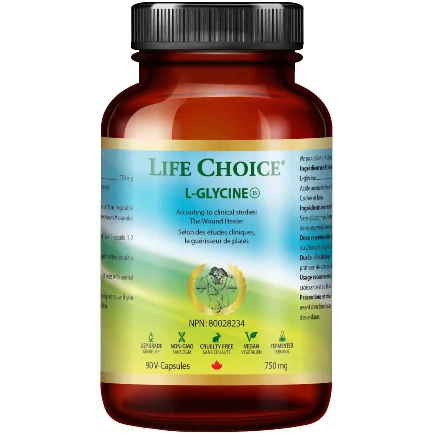 90 V-Capsules | Life Choice L - Glycine 750mg