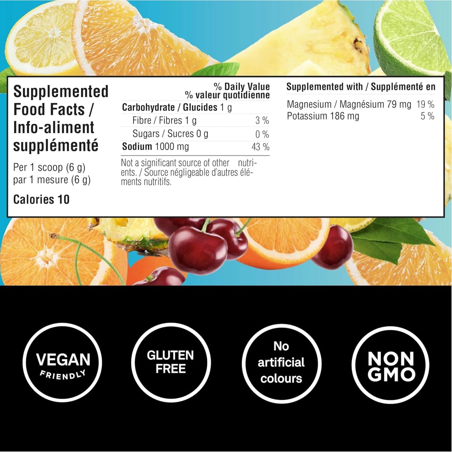 Fruit Punch Flavour, 180 g | Organika Electrolytes Extra Strength Powder