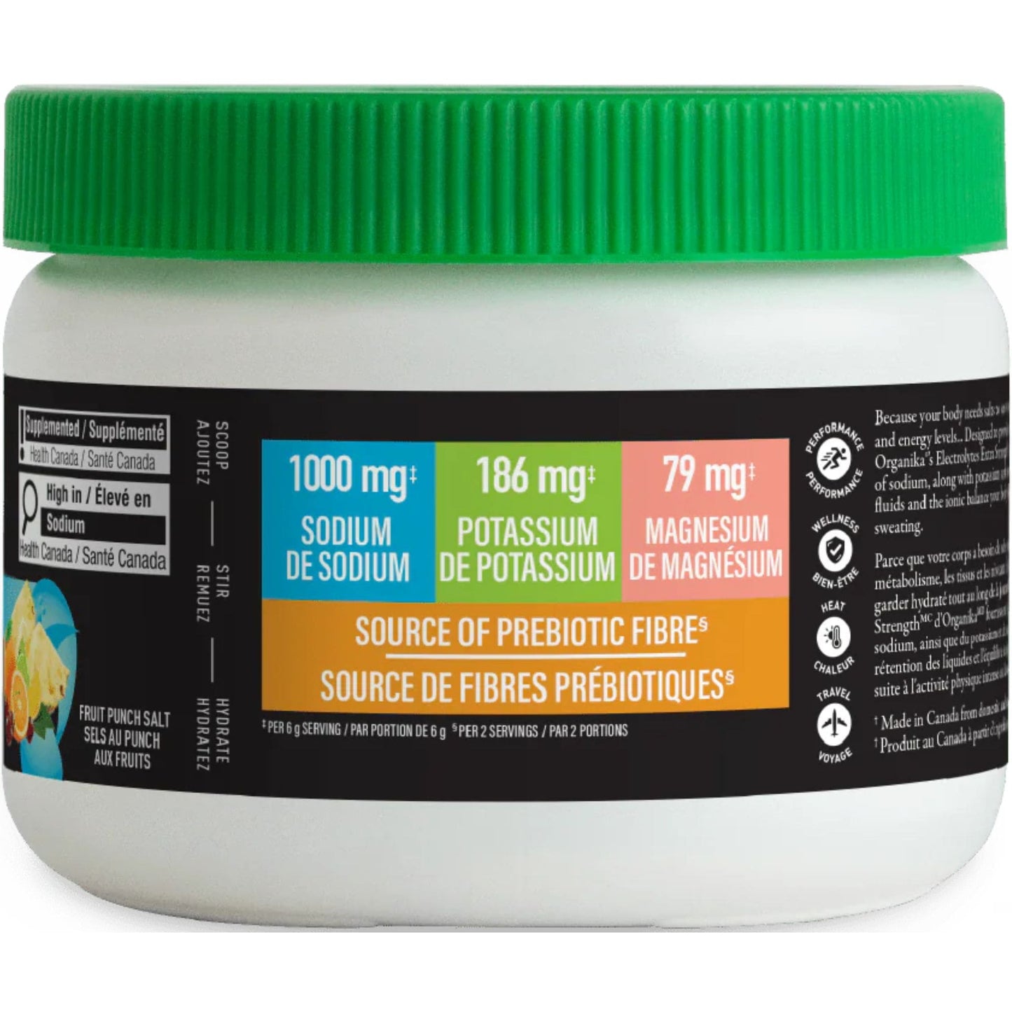 Fruit Punch Flavour, 180 g | Organika Electrolytes Extra Strength Powder