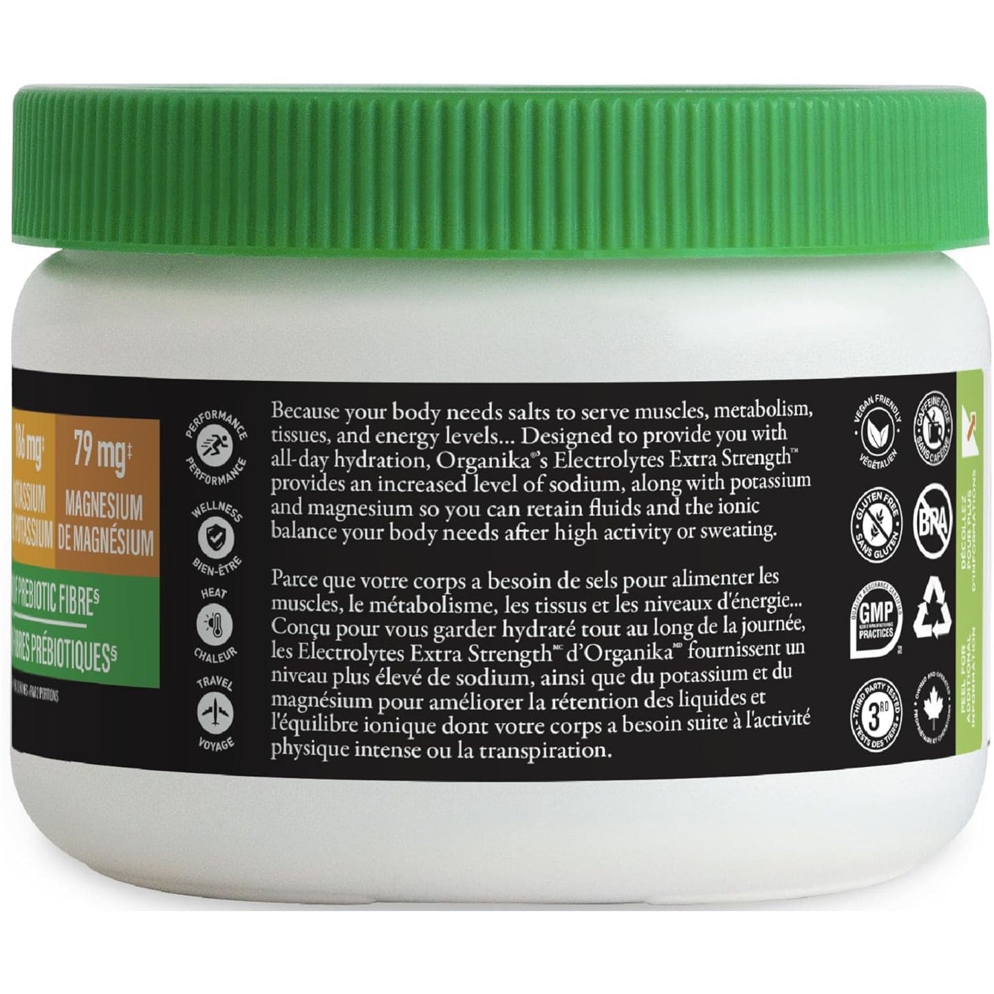 Lemon Lime Flavour, 180 g | Organika Electrolytes Extra Strength Powder