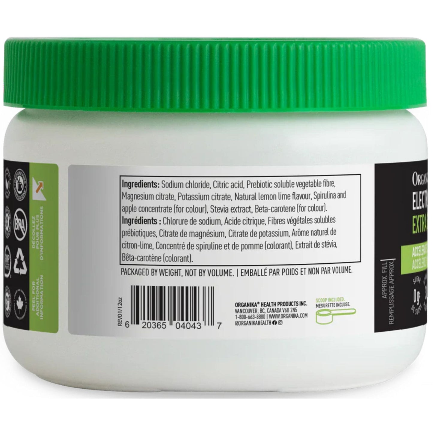 Lemon Lime Flavour, 180 g | Organika Electrolytes Extra Strength Powder