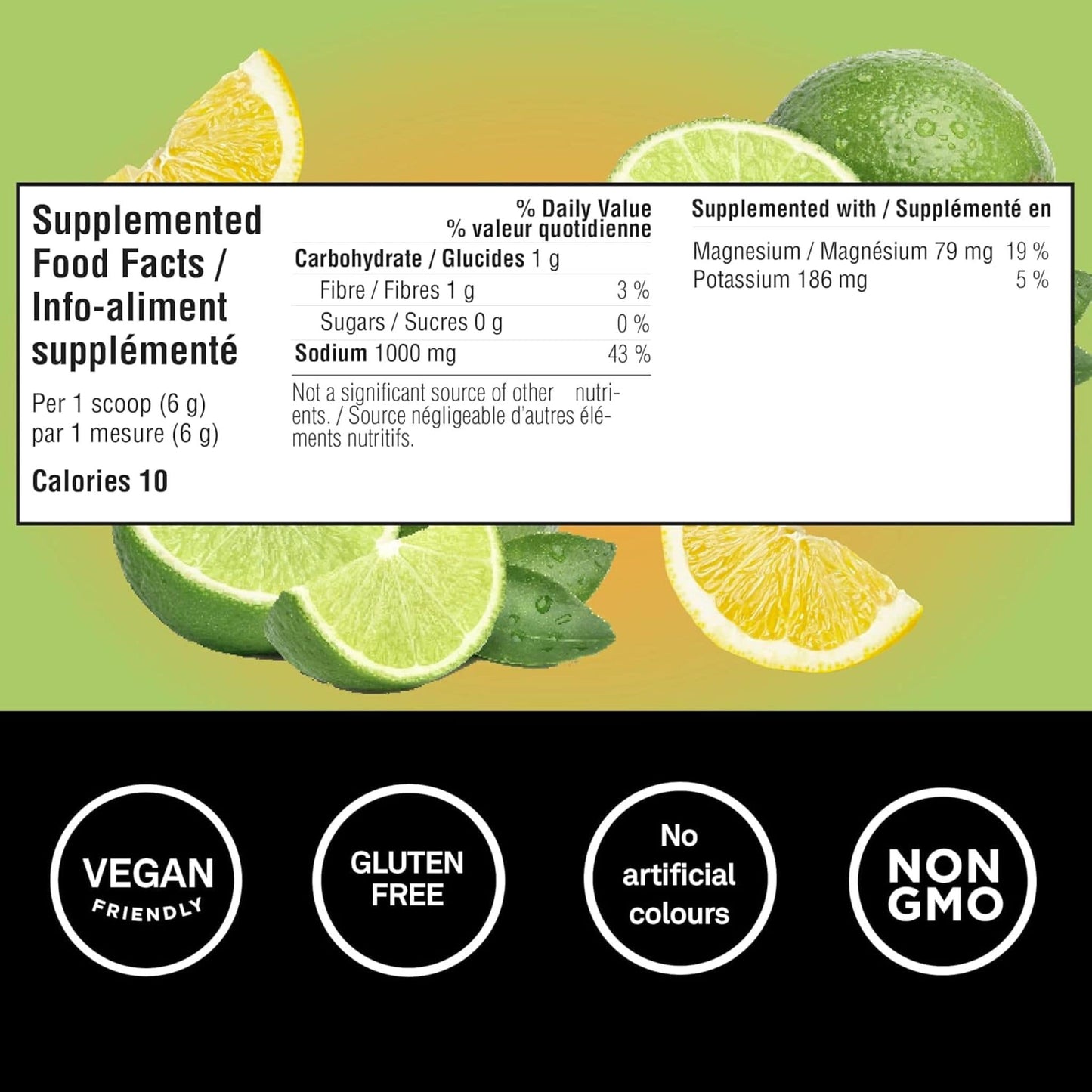 Lemon Lime Flavour, 180 g | Organika Electrolytes Extra Strength Powder