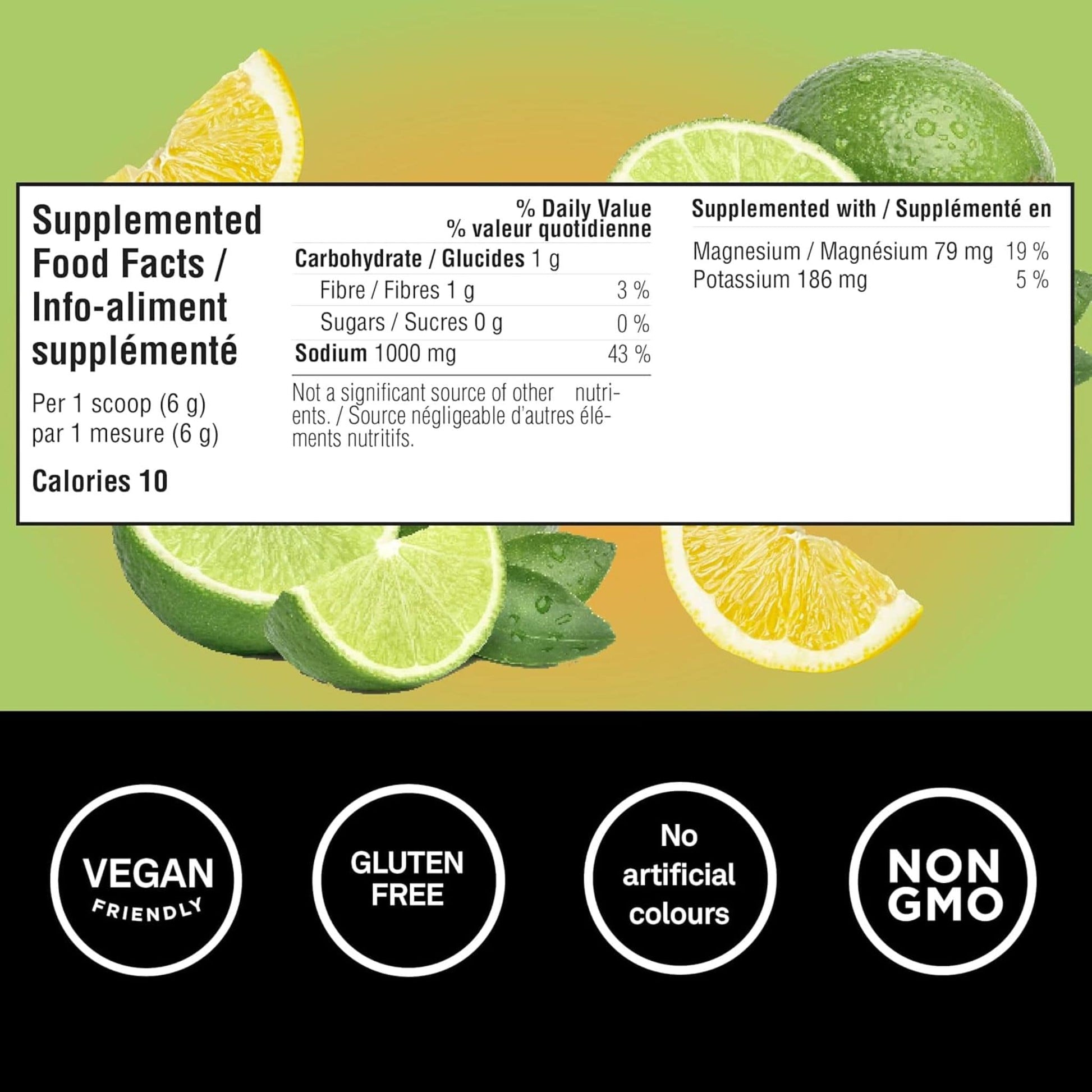 Lemon Lime Flavour, 180 g | Organika Electrolytes Extra Strength Powder