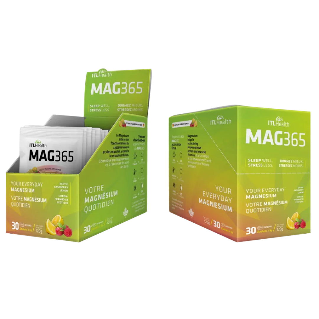 ITL Health MAG365 Ionic Magnesium Citrate Sachet Box, 30 x 4g - Exotic Raspberry Lemon
