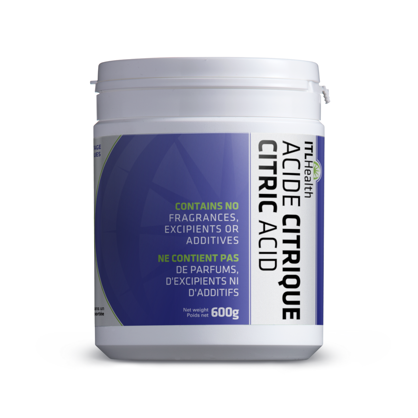 ITL Health 100% Pure Citric Acid, Non-GMO, Food Grade, 600g - 600g